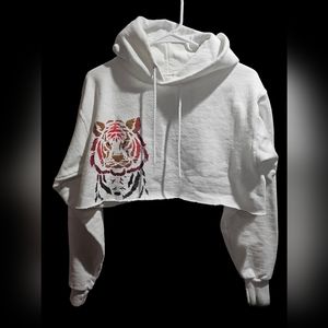 bengals crop top hoodie size small